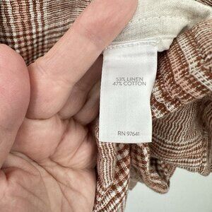 SOLD plaid plus 3X henna multi linen cotton slouchy